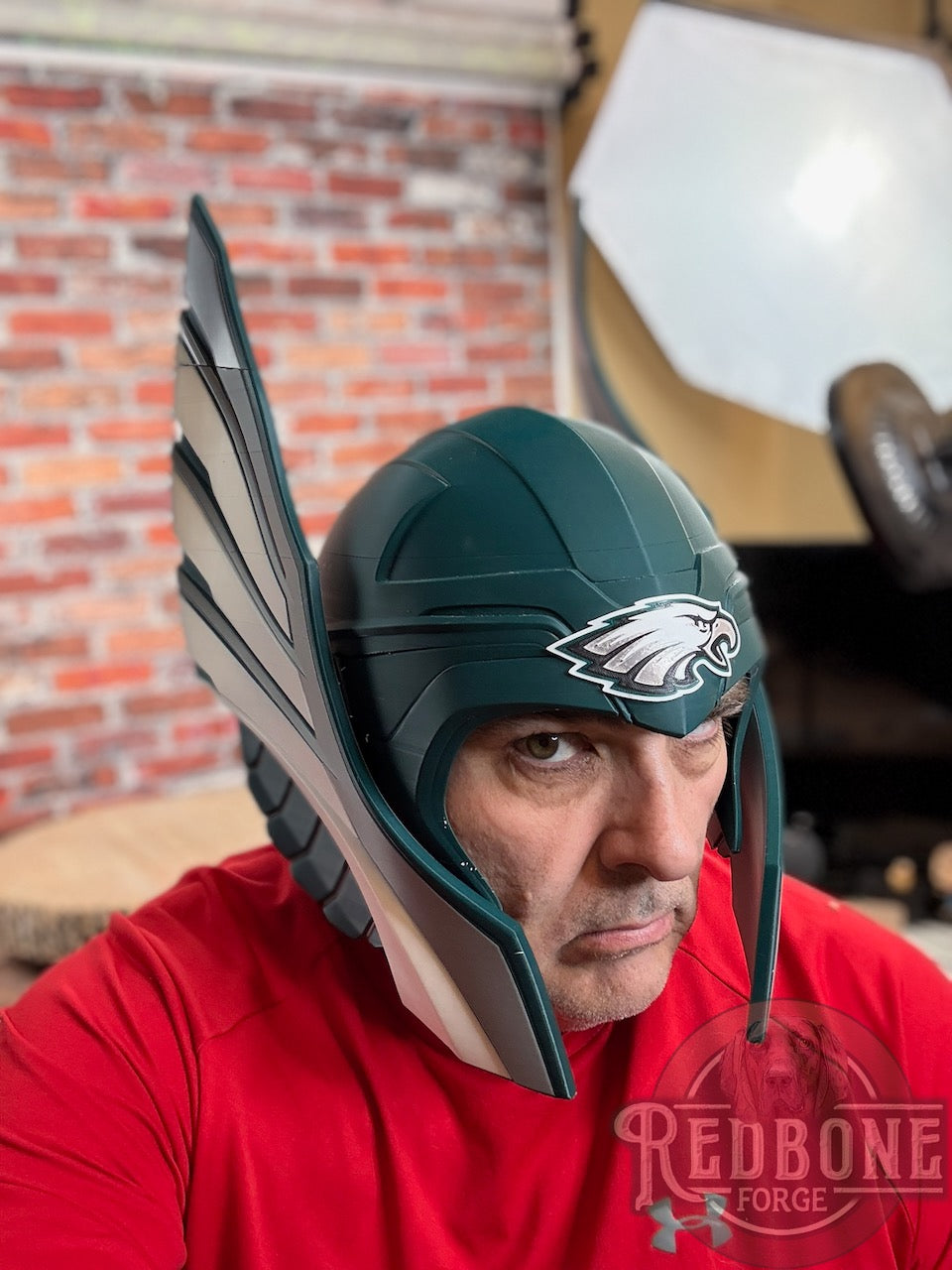 Philadelphia-Inspired Green, Silver, & White Norse God Helmet