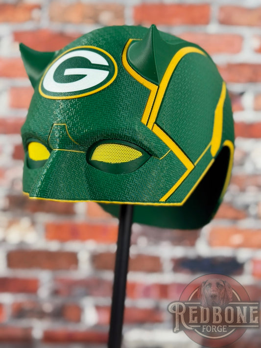 Green Bay-Inspired Green & Yellow Blind Devil Helmet