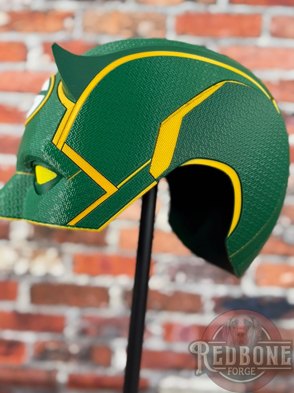 Green Bay-Inspired Green & Yellow Blind Devil Helmet