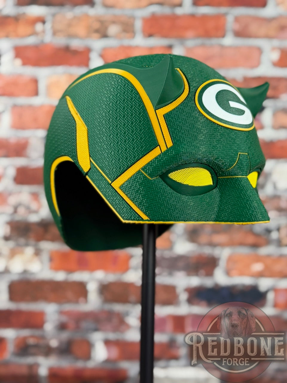 Green Bay-Inspired Green & Yellow Blind Devil Helmet