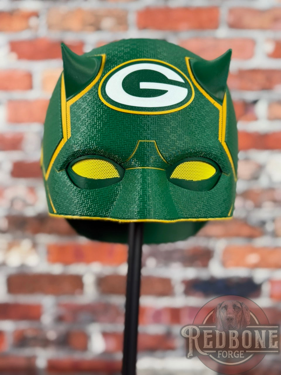 Green Bay-Inspired Green & Yellow Blind Devil Helmet