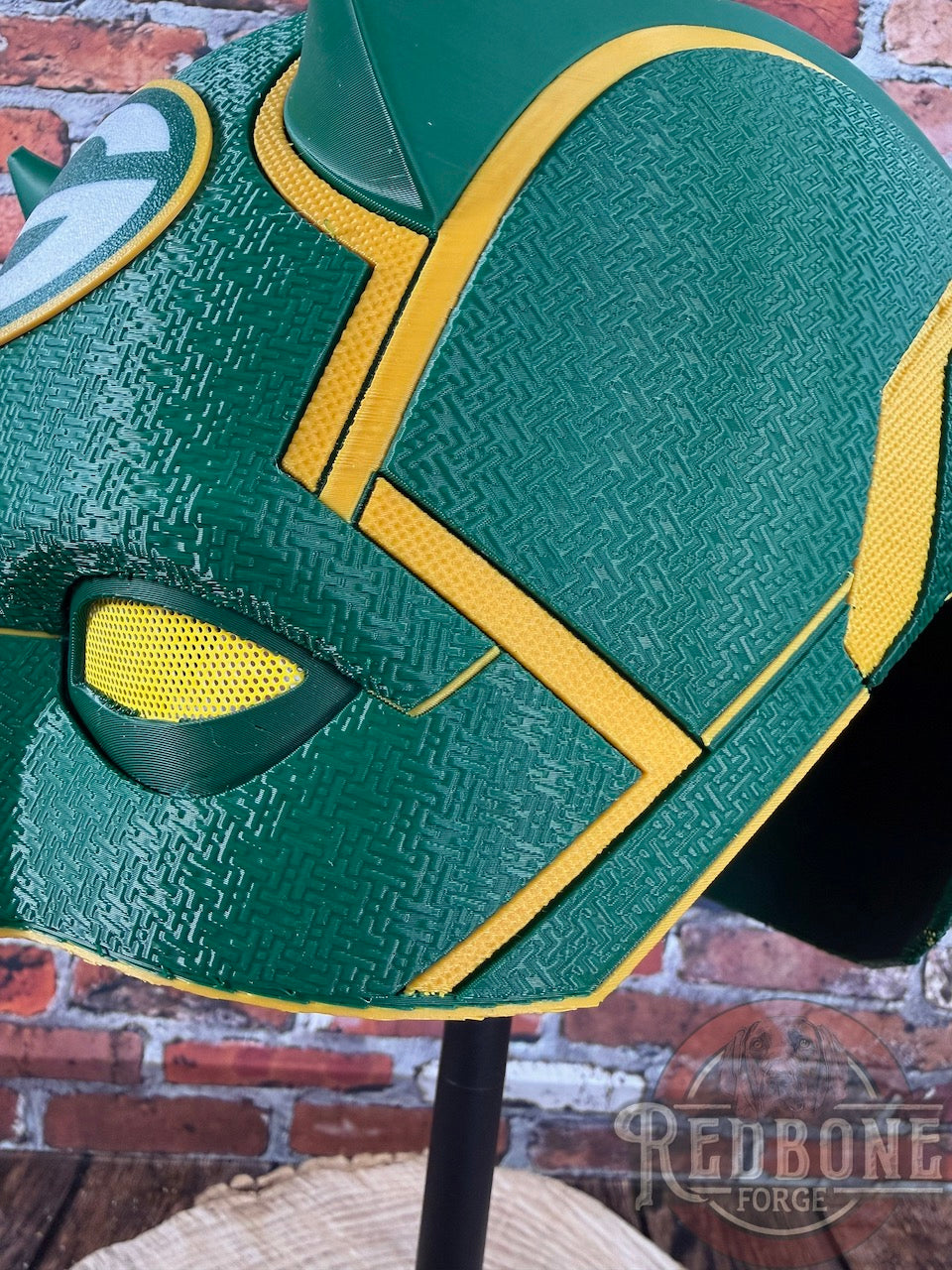 Green Bay-Inspired Green & Yellow Blind Devil Helmet