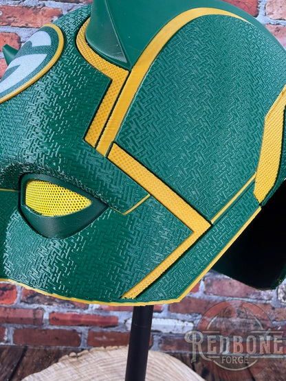Green Bay-Inspired Green & Yellow Blind Devil Helmet