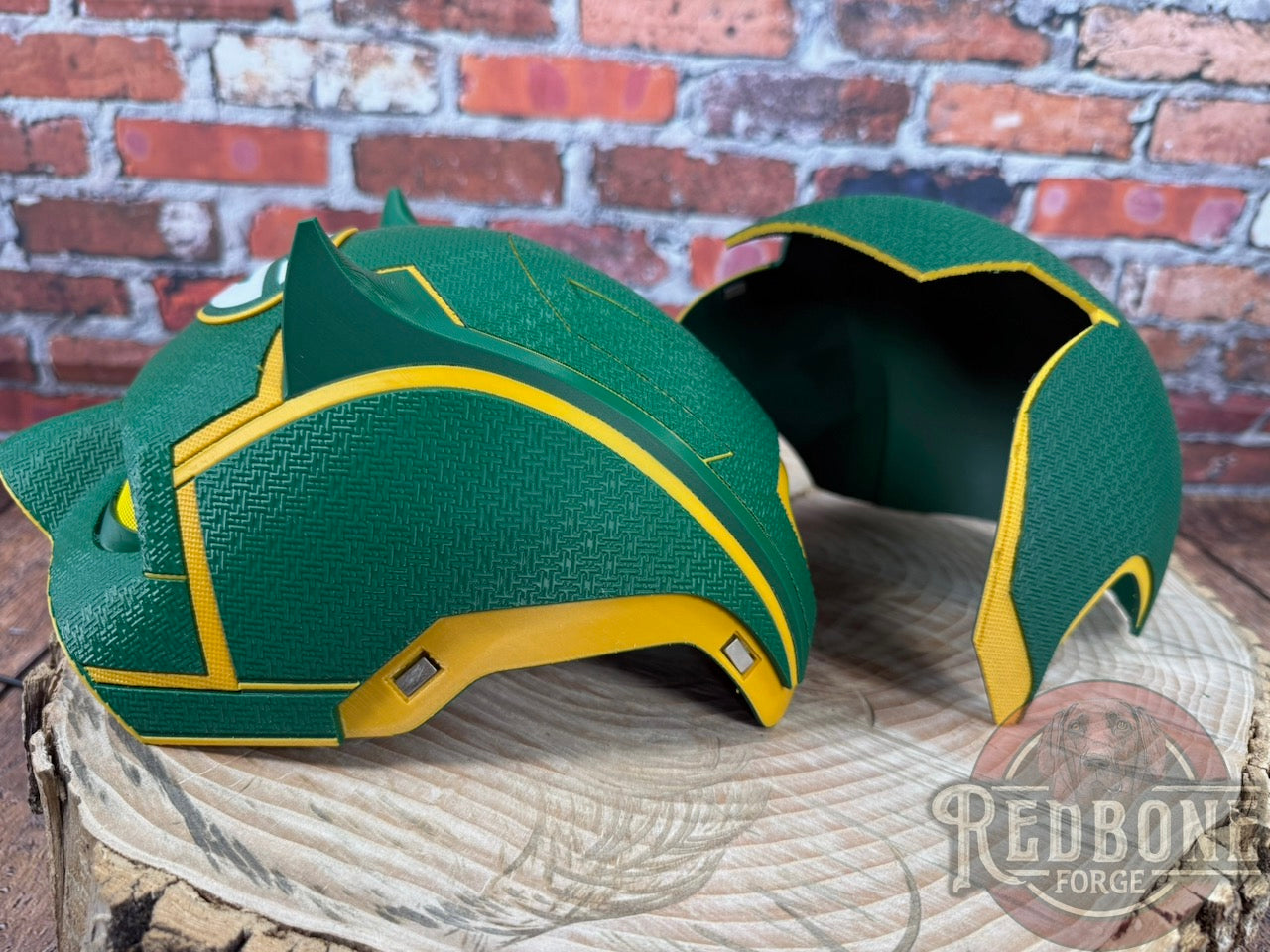 Green Bay-Inspired Green & Yellow Blind Devil Helmet