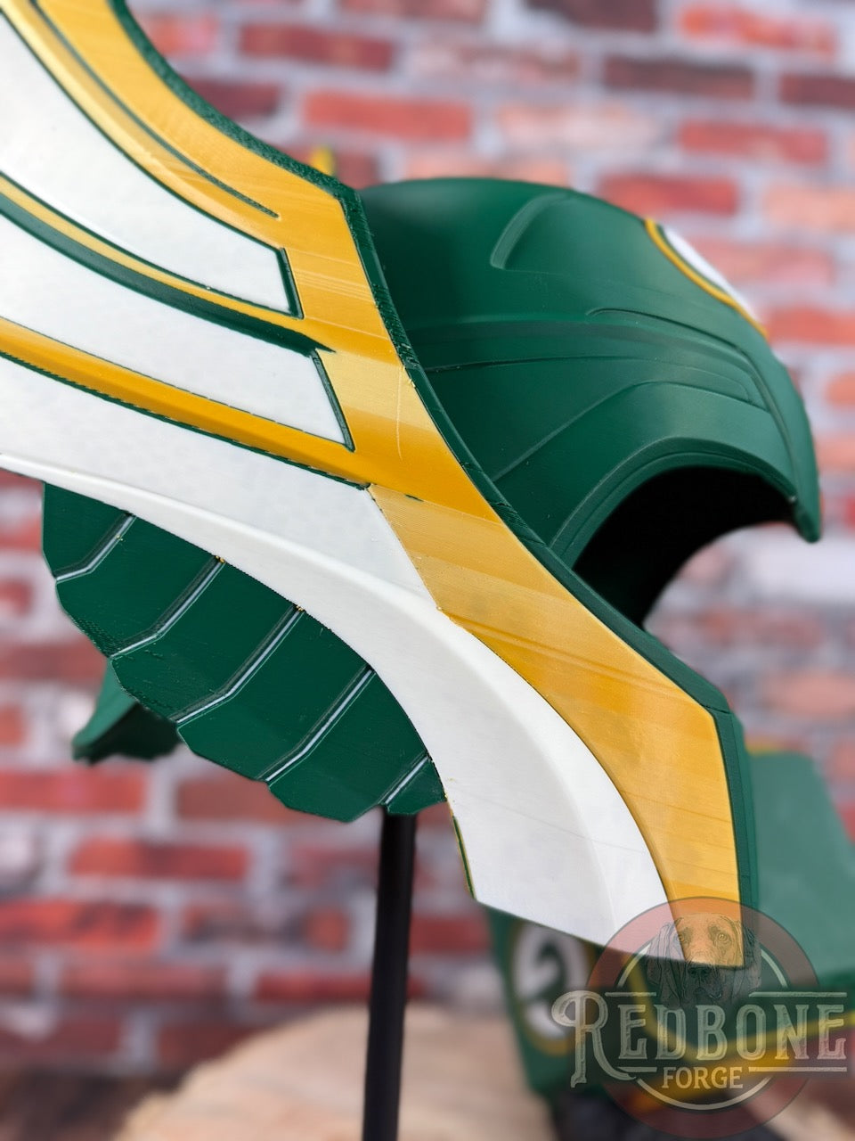 Green Bay-Inspired Green & Yellow Norse God Helmet & Hammer