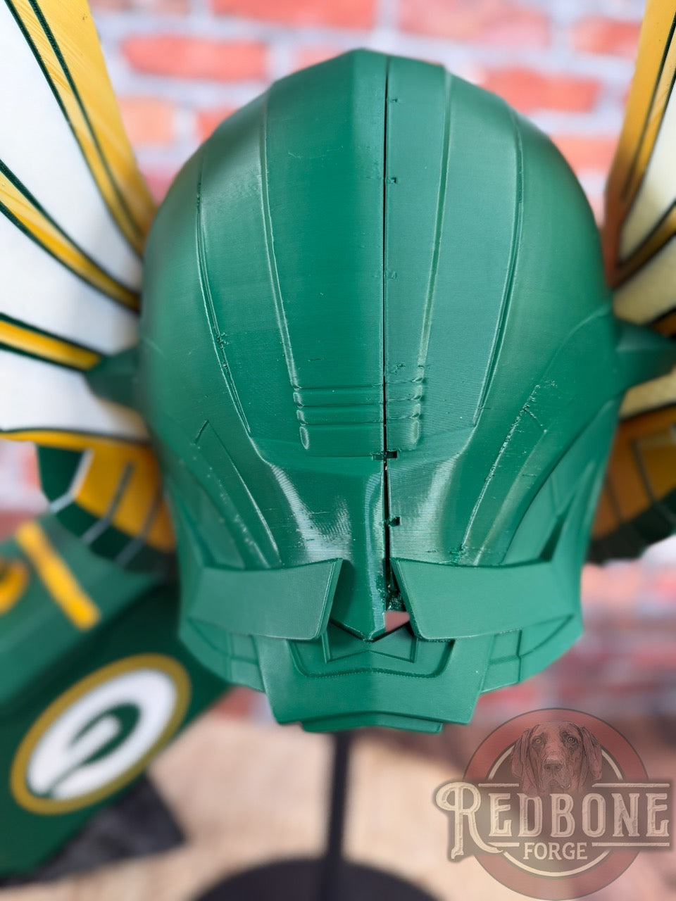 Green Bay-Inspired Green & Yellow Norse God Helmet & Hammer