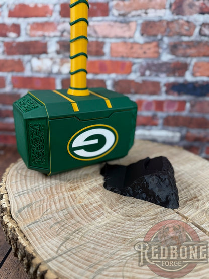 Green Bay-Inspired Mjolnir Thor Hammer