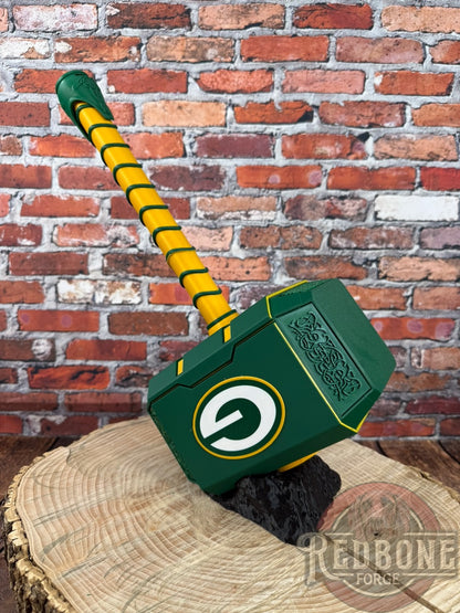 Green Bay-Inspired Mjolnir Thor Hammer