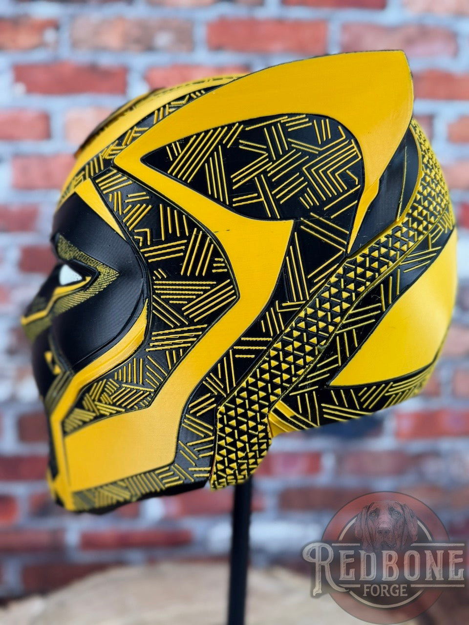 Pittsburgh Inspired Black & Gold Tribal Cat Warrior Helmet