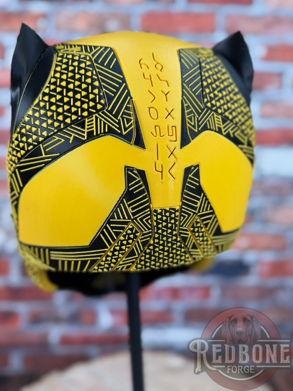 Pittsburgh Inspired Black & Gold Tribal Cat Warrior Helmet