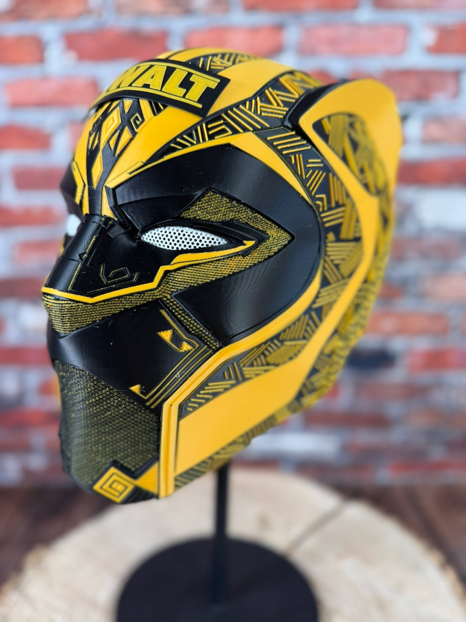 DeWalt Inspired Black & Gold Tribal Cat Warrior Helmet