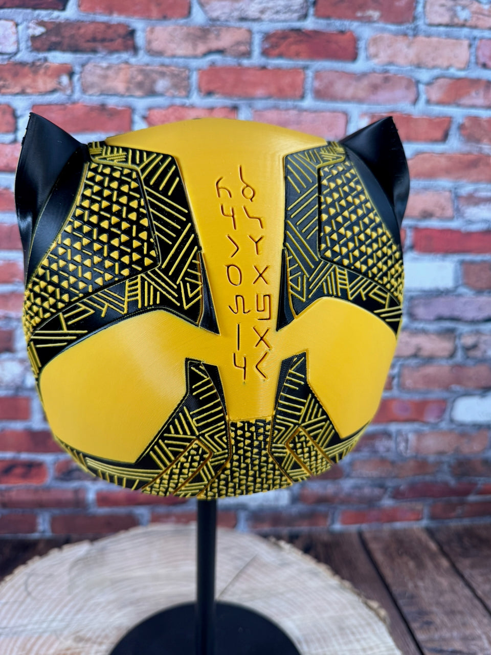 DeWalt Inspired Black & Gold Tribal Cat Warrior Helmet