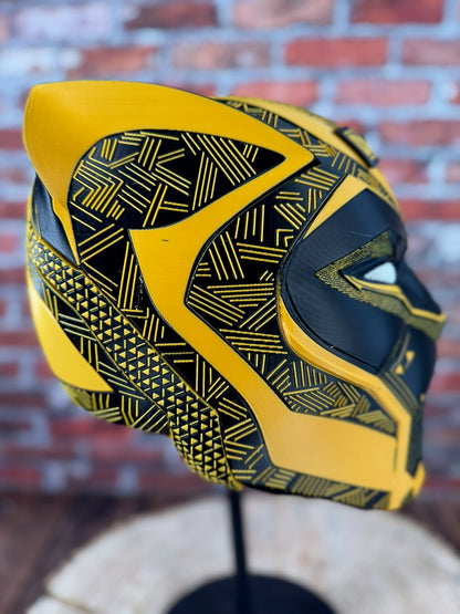DeWalt Inspired Black & Gold Tribal Cat Warrior Helmet
