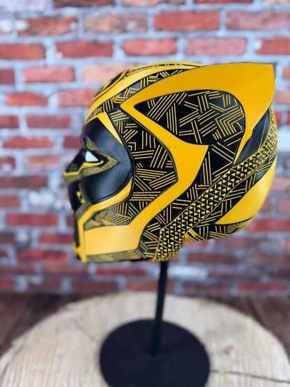 Hawkeyes-Inspired Black & Yellow Tribal Cat Warrior Helmet