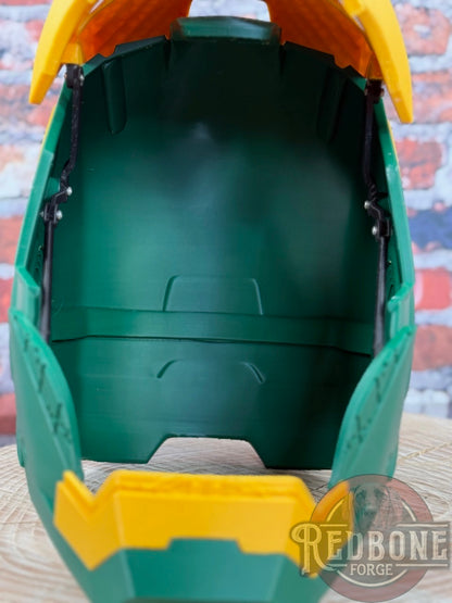 Green Bay- Inspired Iron Hero Helmet - Mark G in Green & Yellow