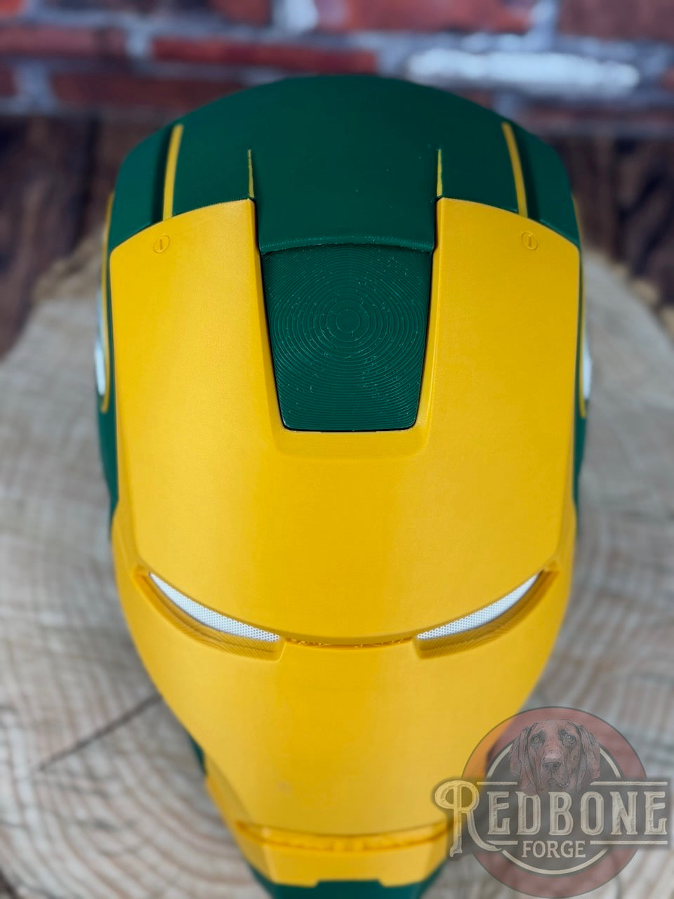 Green Bay- Inspired Iron Hero Helmet - Mark G in Green & Yellow