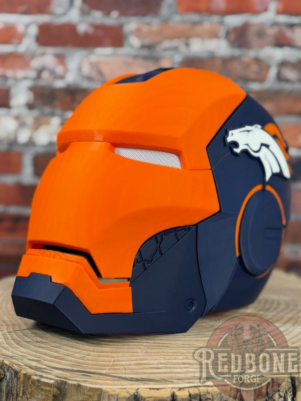 Denver- Inspired Iron Hero Helmet - Mark B in Navy & Orange