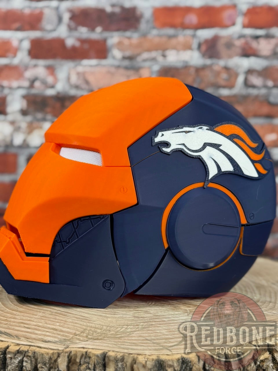 Denver- Inspired Iron Hero Helmet - Mark B in Navy & Orange