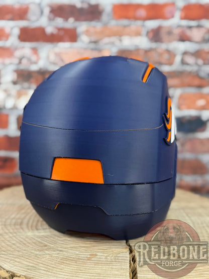 Denver- Inspired Iron Hero Helmet - Mark B in Navy & Orange