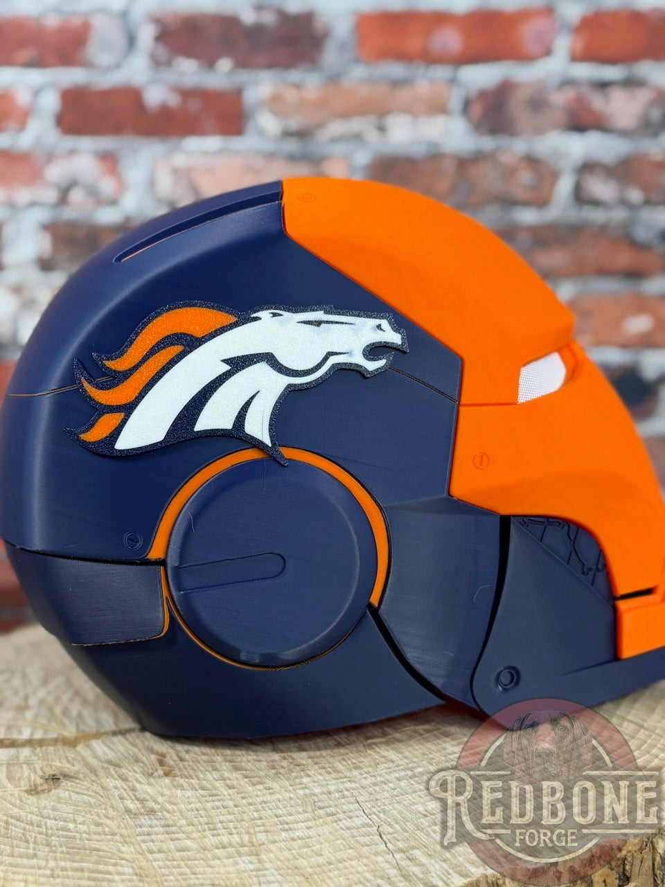 Denver- Inspired Iron Hero Helmet - Mark B in Navy & Orange