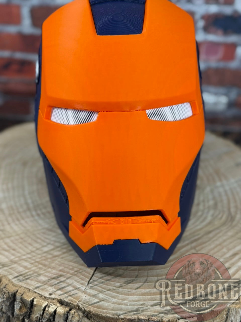 Denver- Inspired Iron Hero Helmet - Mark B in Navy & Orange