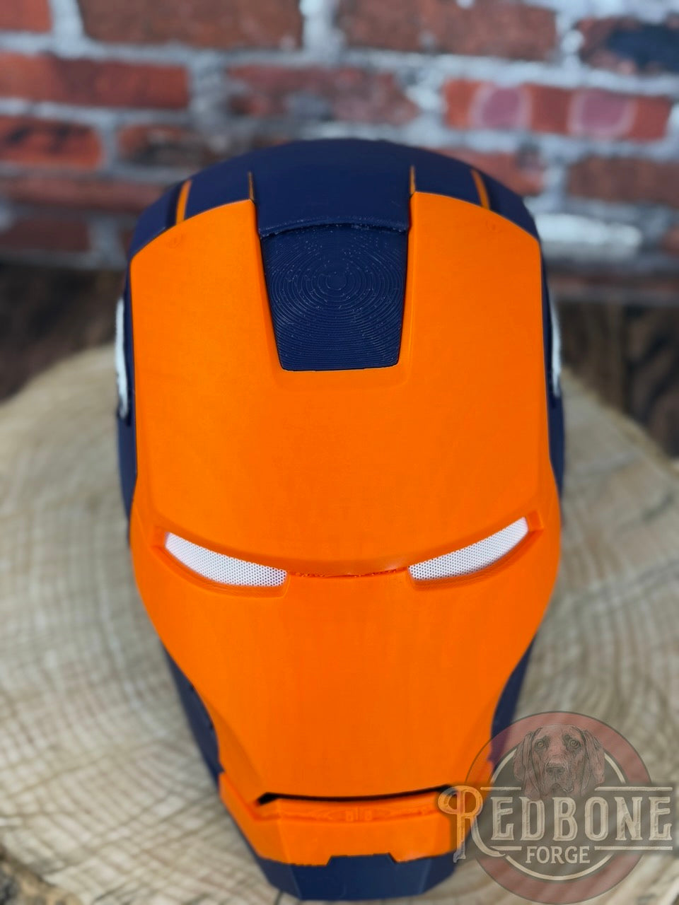 Denver- Inspired Iron Hero Helmet - Mark B in Navy & Orange