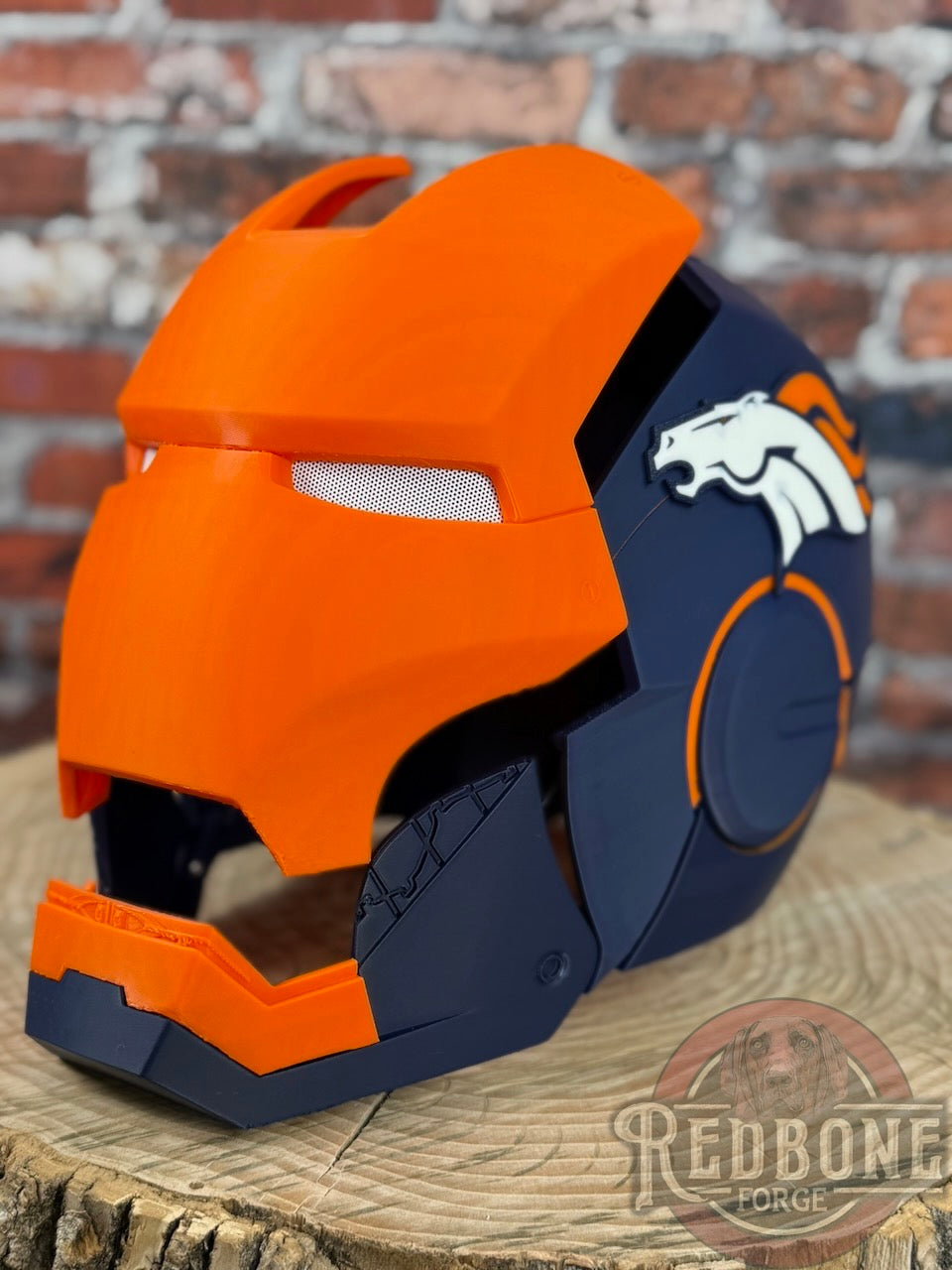 Denver- Inspired Iron Hero Helmet - Mark B in Navy & Orange