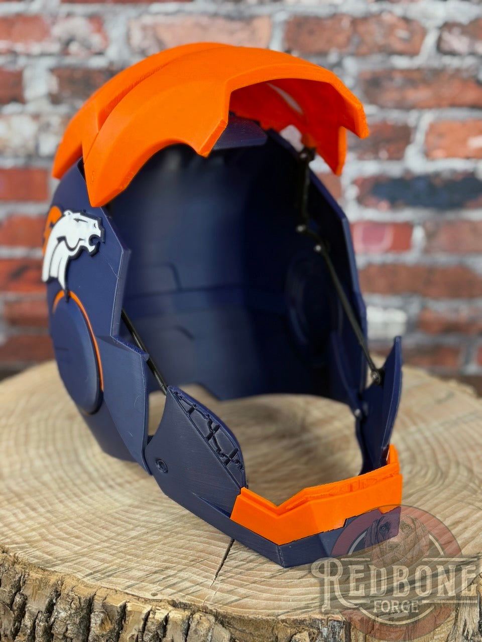 Denver- Inspired Iron Hero Helmet - Mark B in Navy & Orange