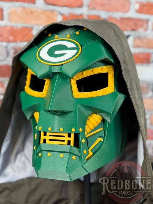 Green Bay- Inspired Doom Helmet Green & Yellow