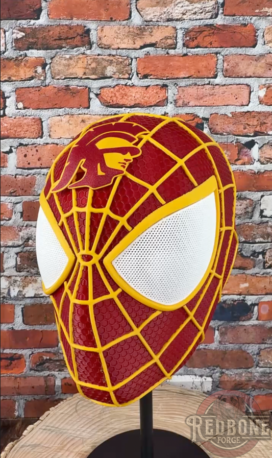 Southern California-Inspired Garnet & Gold Web Slinger Helmet