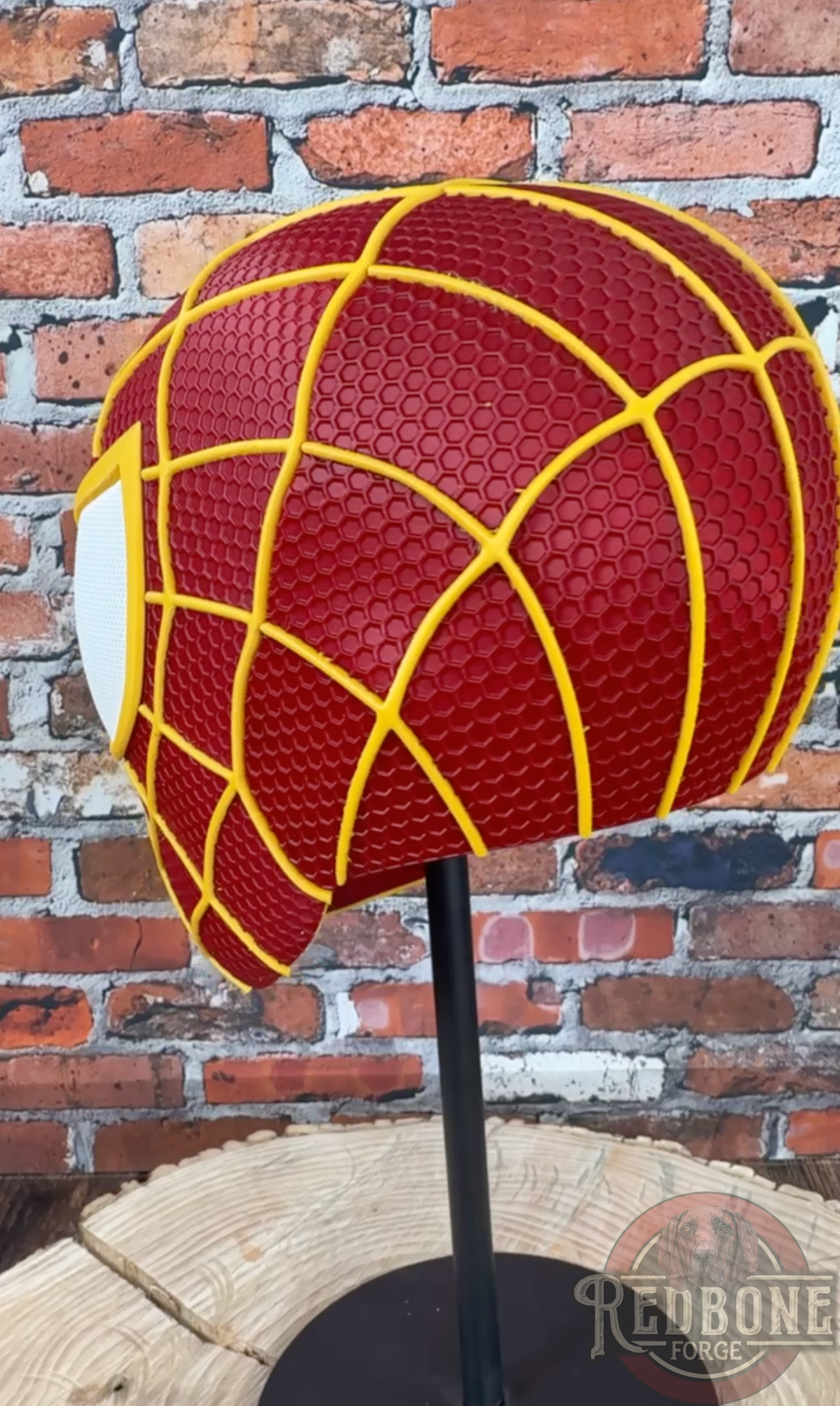 Southern California-Inspired Garnet & Gold Web Slinger Helmet
