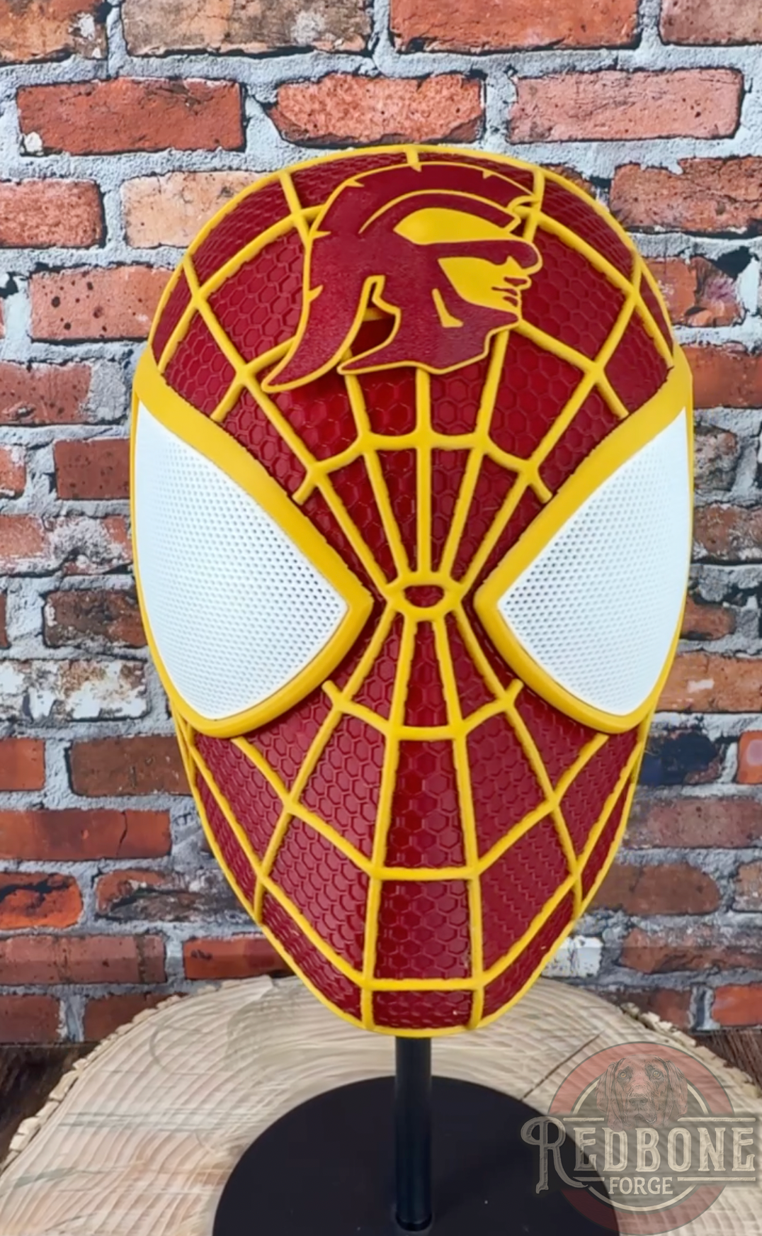 Southern California-Inspired Garnet & Gold Web Slinger Helmet