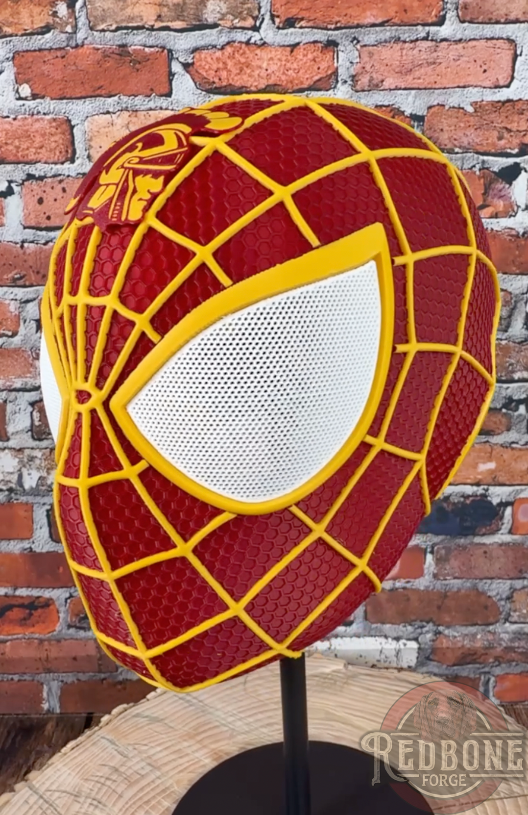Southern California-Inspired Garnet & Gold Web Slinger Helmet