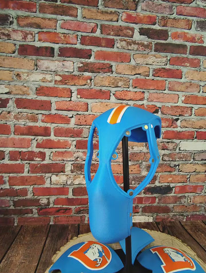 Denver-Inspired Powder Blue & Orange Throwback Masked Mercenary Mask