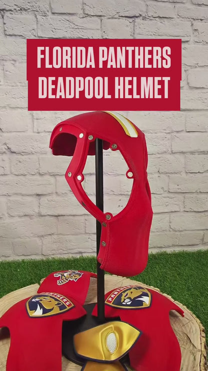 Florida-Inspired Red & Gold Masked Mercenary Mask