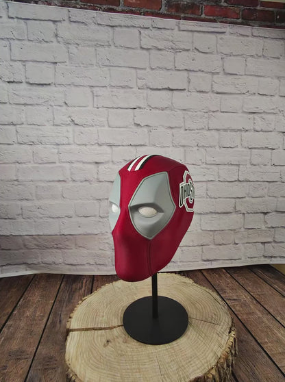 Ohio-Inspired Garnet & Silver Masked Mercenary Mask