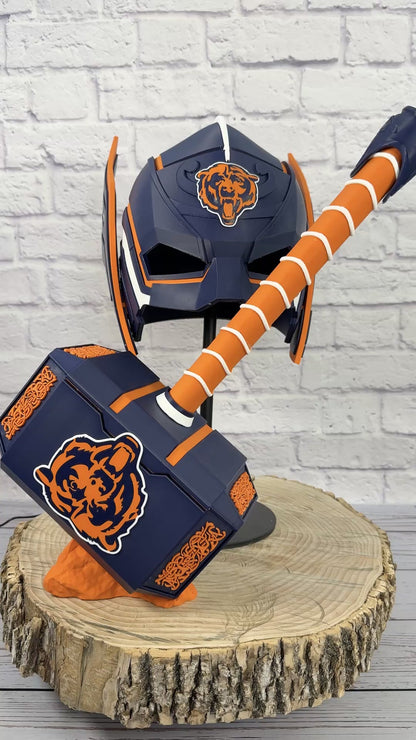 Chicago-Inspired Bears Lady Thor Helmet & Hammer