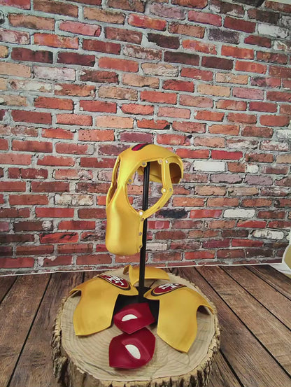 San Francisco-Inspired Garnet & Gold Masked Mercenary Mask