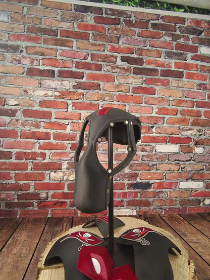 Tampa Bay-Inspired Red, Pewter, & White Masked Mercenary Mask