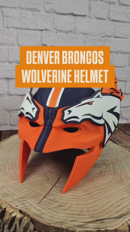 Denver-Inspired Navy Blue & Orange Horse Mutant Cowl