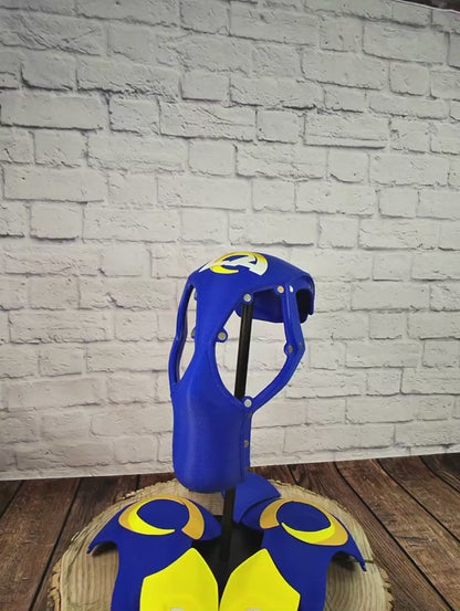 LA-Inspired Blue & Gold Masked Mercenary Mask